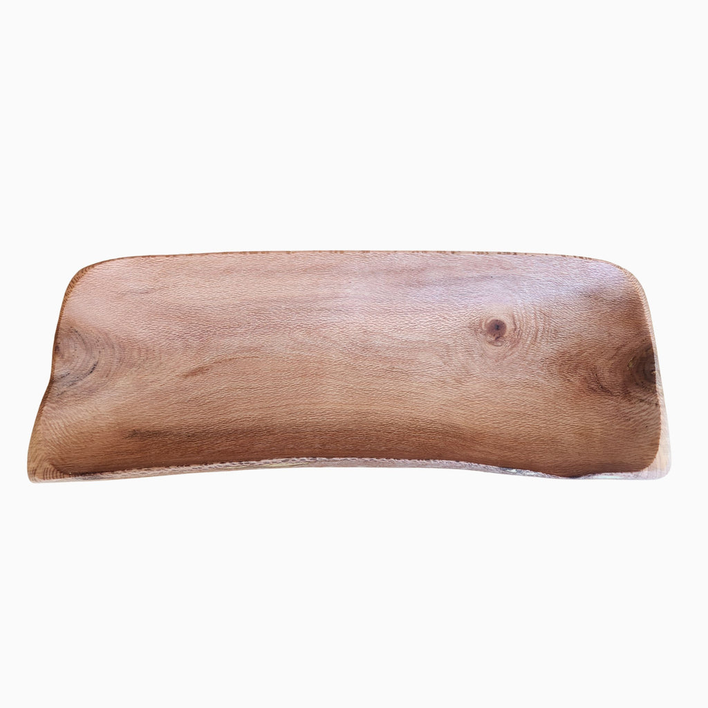 Bandeja Decorativa Orgánica de Madera Tallada - Witralun (47x16x7 cm)