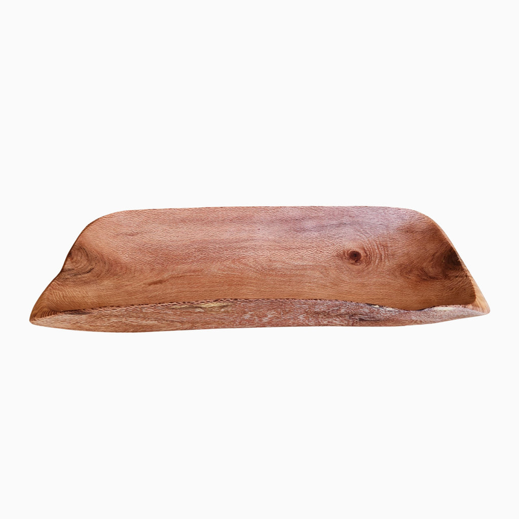 Bandeja Decorativa Orgánica de Madera Tallada - Witralun (47x16x7 cm)