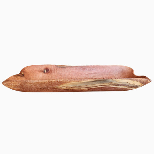 Bandeja Decorativa de Madera Rústica Alargada - Witralun (48 x 17 x 7 cm)