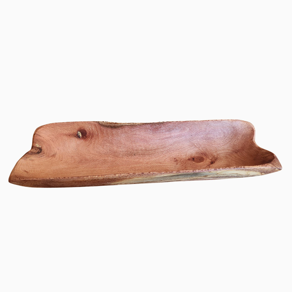 Bandeja Decorativa de Madera Rústica Alargada - Witralun (48 x 17 x 7 cm)