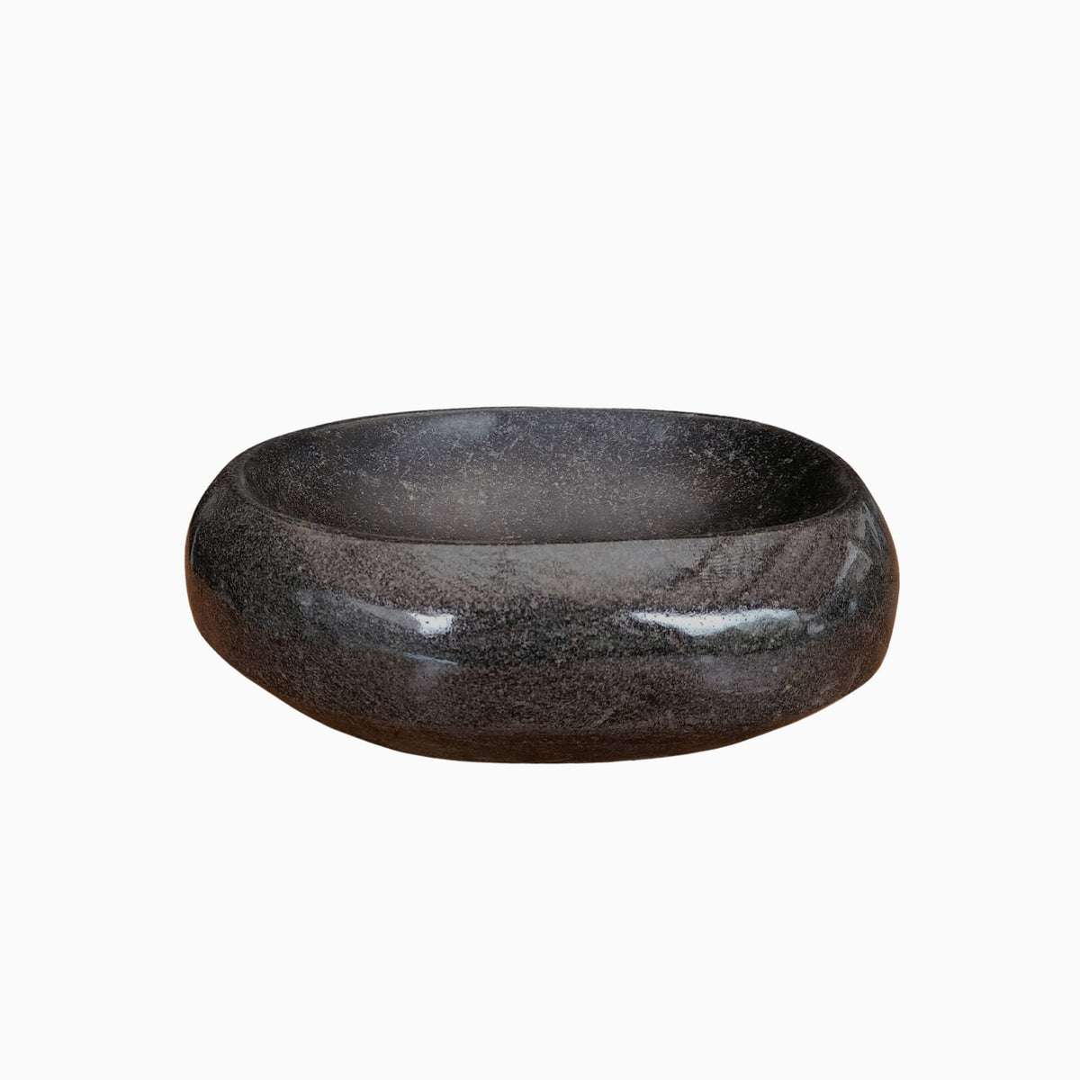 Centro de Mesa de Piedra Volcánica Negra - Witralun (32x23 cm)