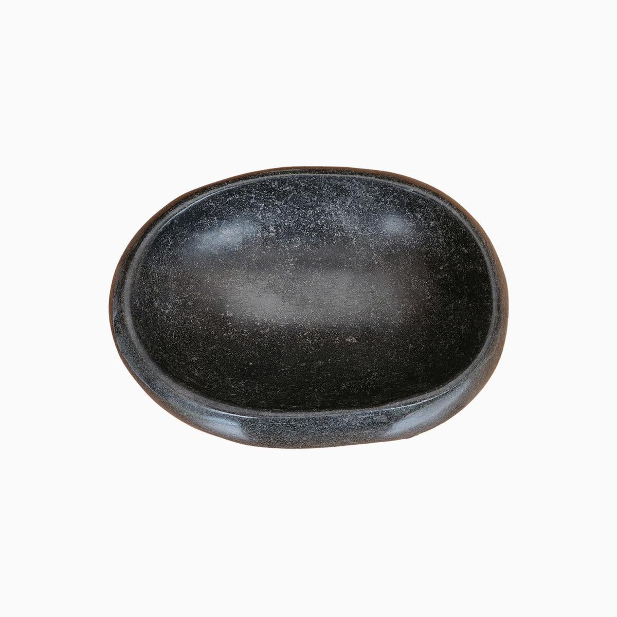 Centro de Mesa de Piedra Volcánica Negra - Witralun (32x23 cm)