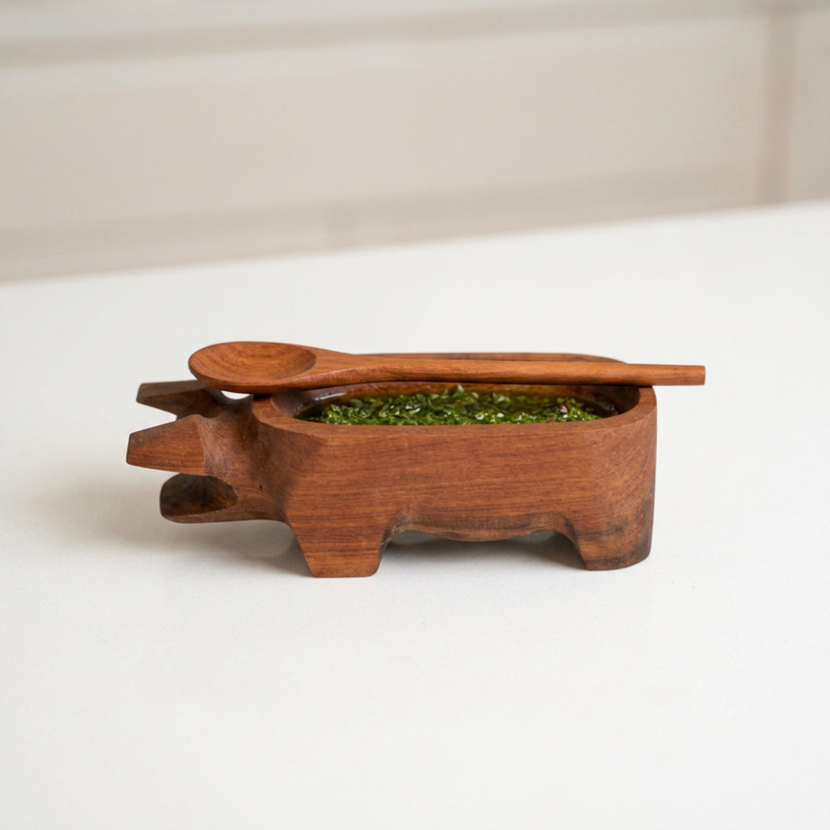 Chanchito de Madera de Raulí Pequeño para Pebre y Salsas - Witralun