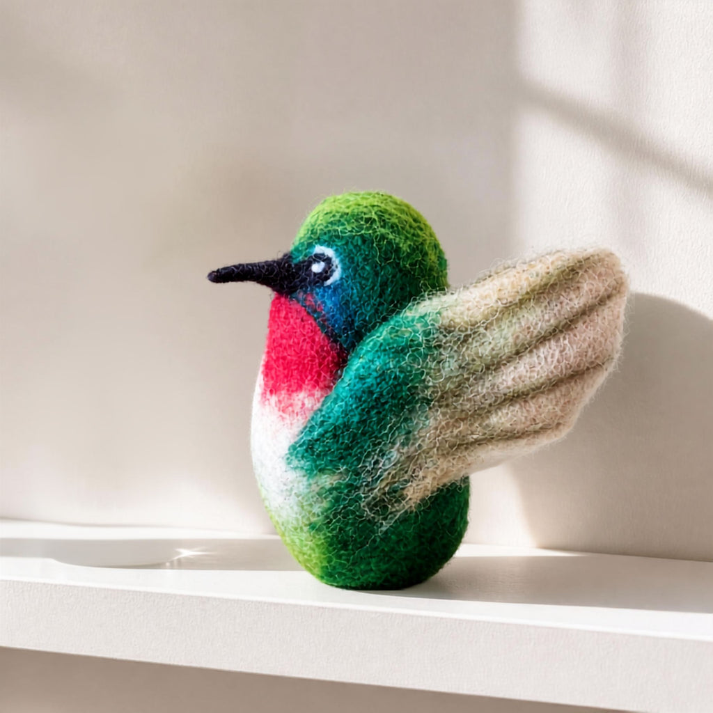 Figura Ave Nativa Colibrí Vellón Agujado - Witralun