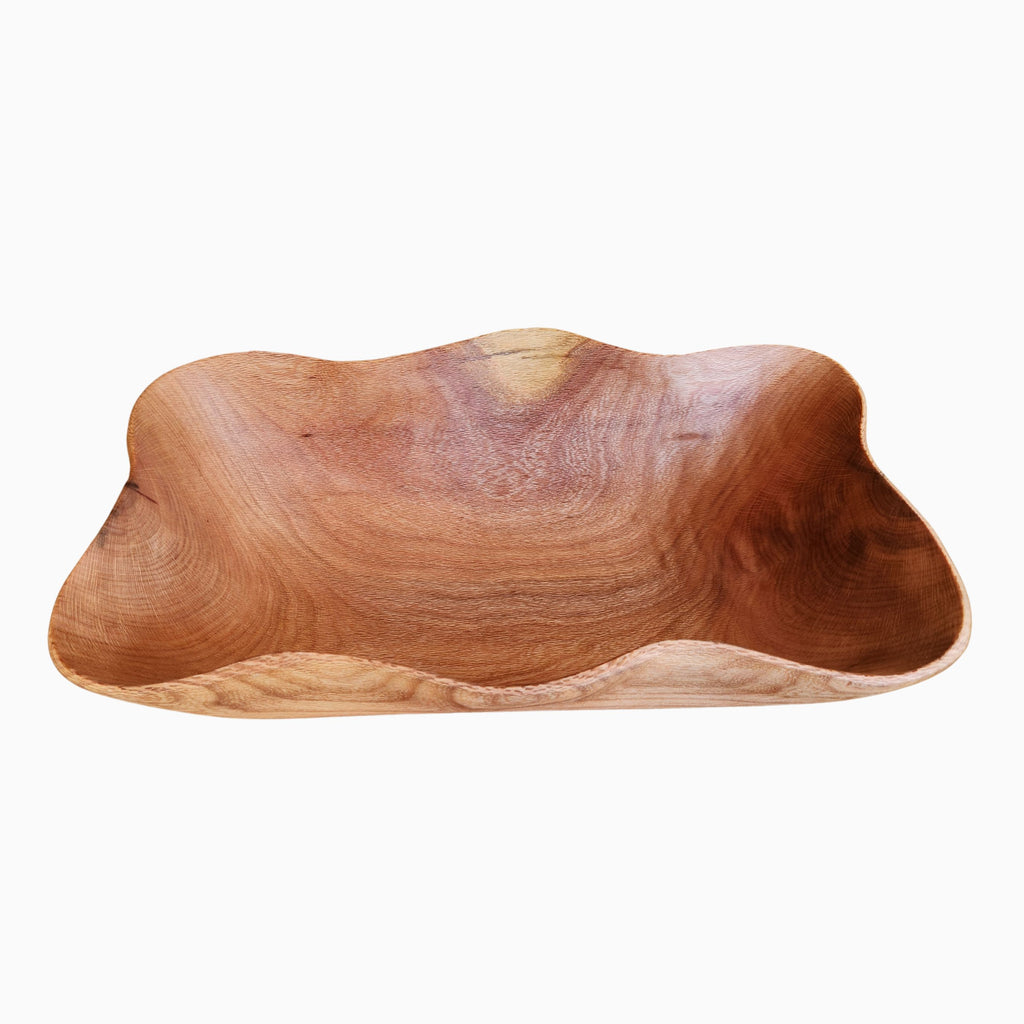Centro de Mesa en Madera Nativa de Avellano Chileno - Witralun (41x25x10 cm)
