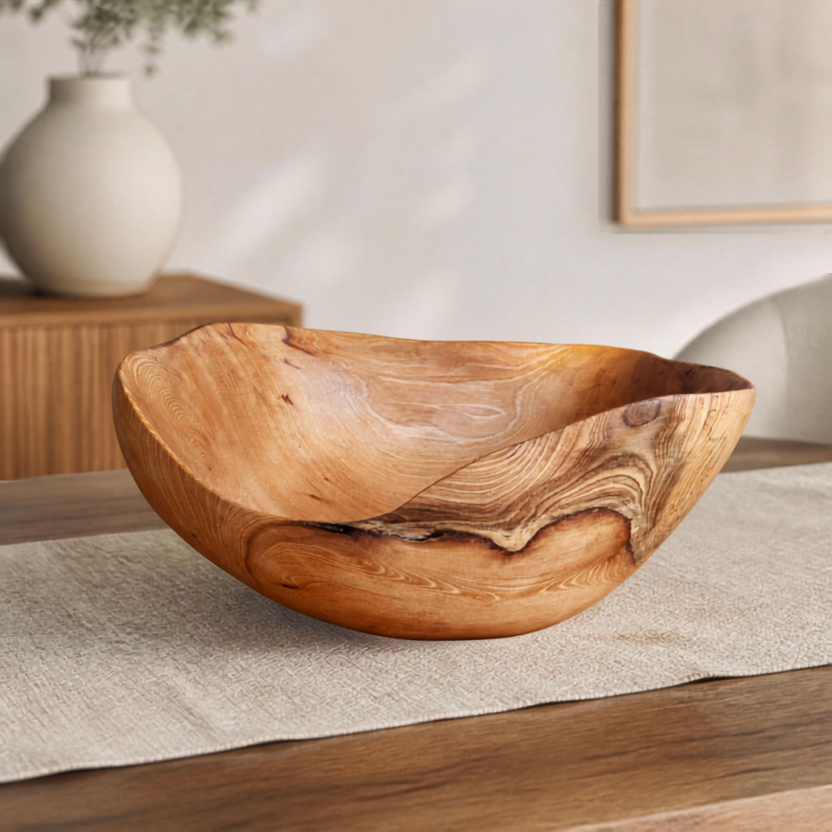 Fuente de Madera de Mañío Escultural para Decoración - Witralun (31x24x14 cm)
