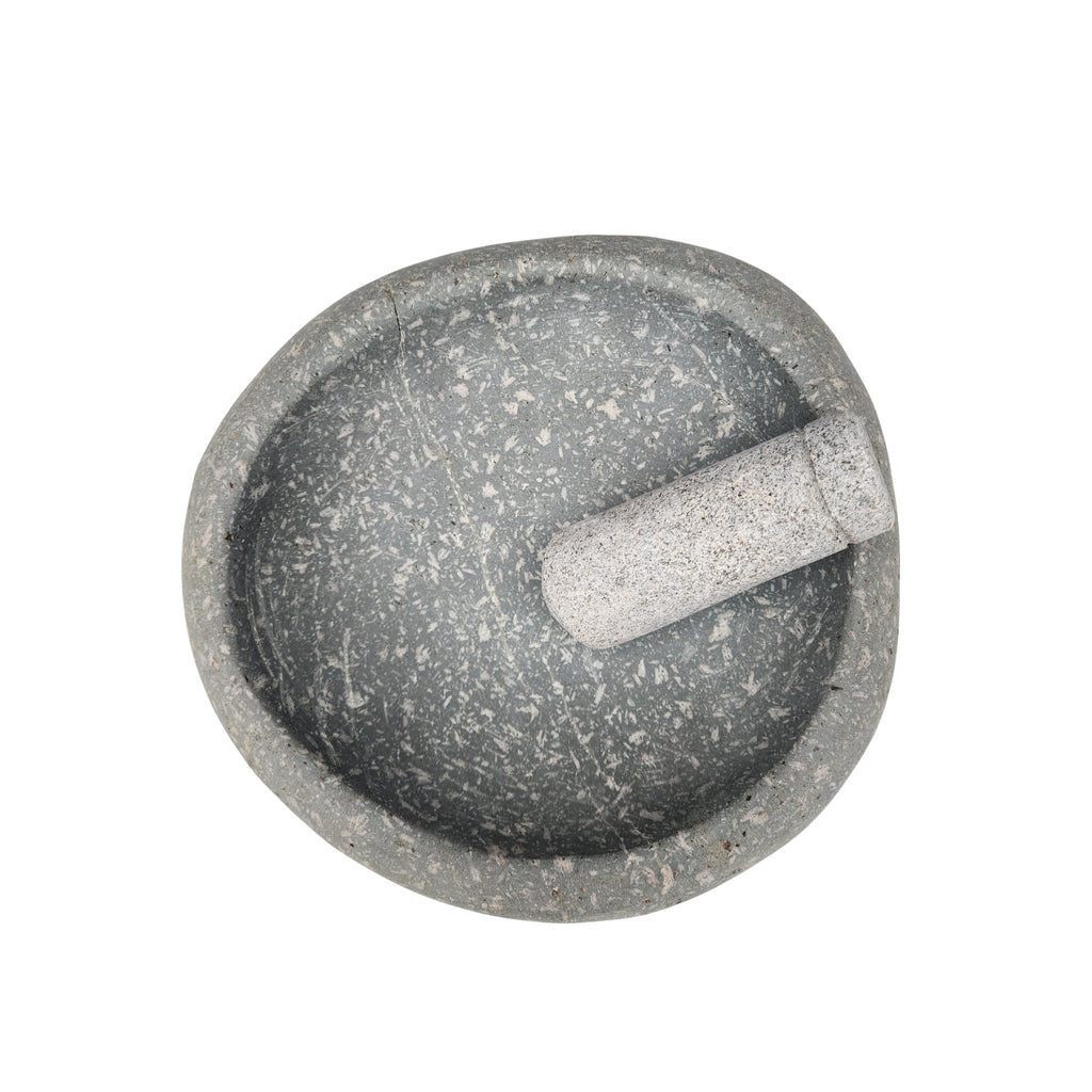 Mortero de Piedra Redondo Grande 27x27x9,5 cm - Witralun