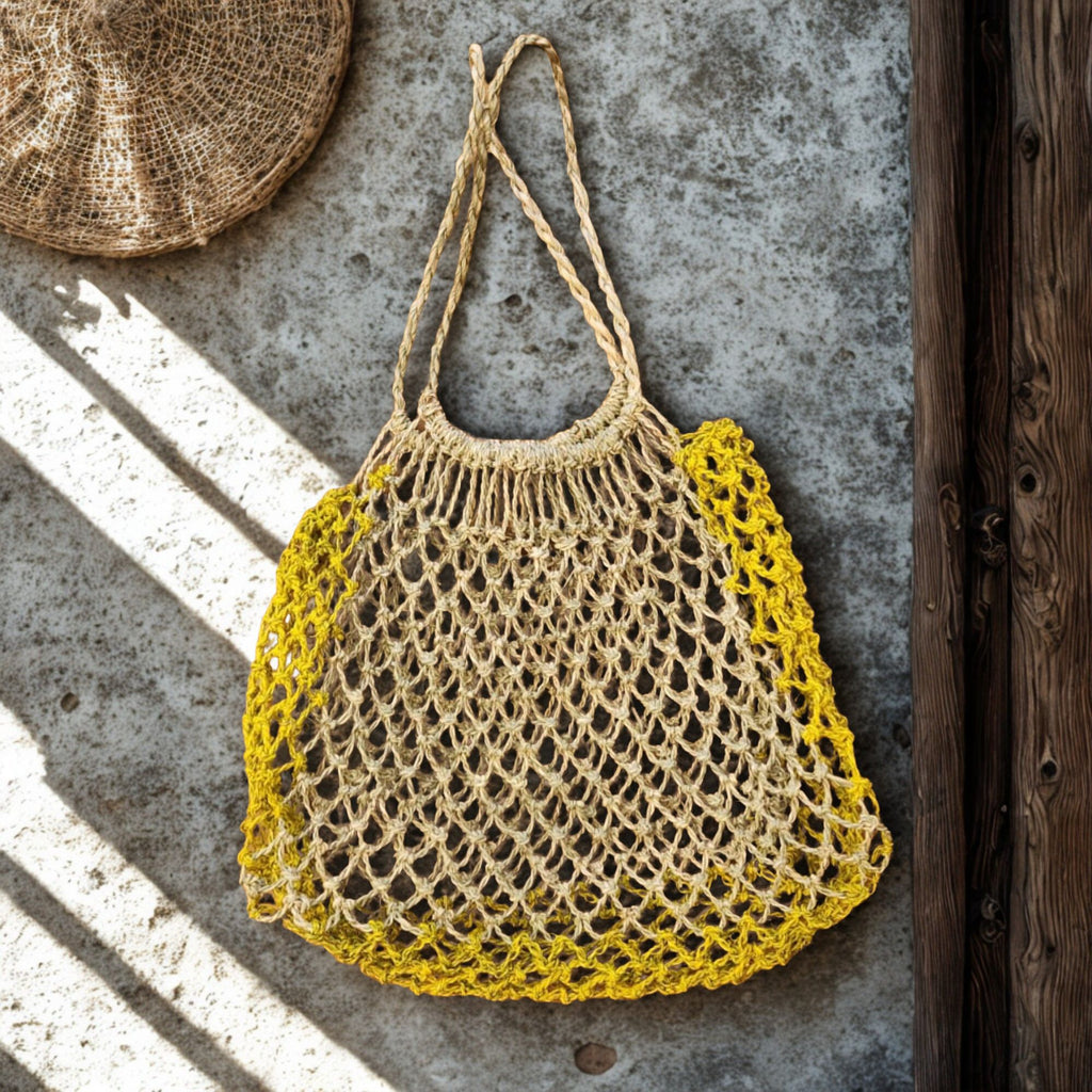 Bolsa Pilwa del Lago Budi con Forma de Cartera y Franja Amarilla - Witralun