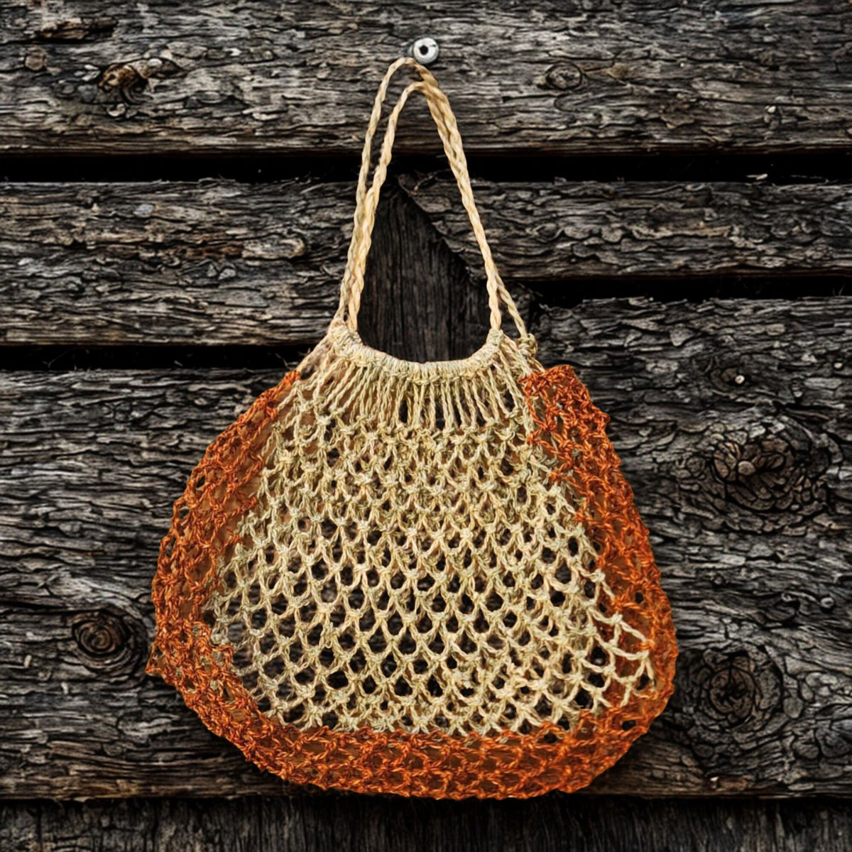 Bolsa Pilwa del Lago Budi con Forma de Cartera y Franja Naranja - Witralun