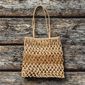 Bolsa Pilwa del Lago Budi Tradicional Mediana con Franja Café - Witralun
