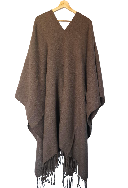 Poncho de Lana de Alpaca Tejido a Mano - a pedido Witralun