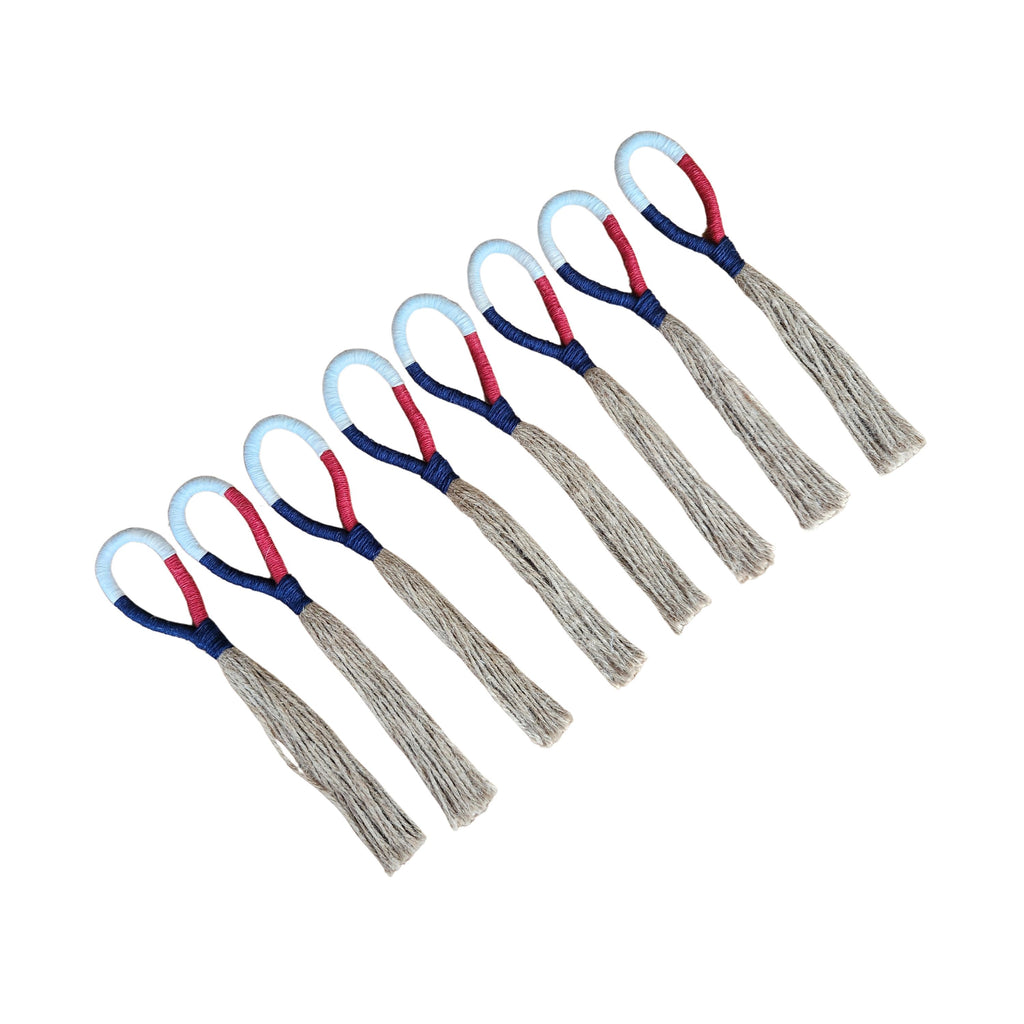 Set 8 Porta Servilletas de Yute y Lino Bandera Chilena - Witralun
