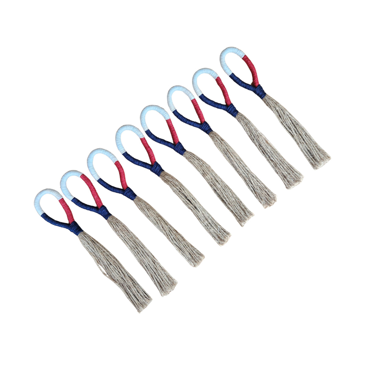 Set 8 Porta Servilletas de Yute y Lino Bandera Chilena - Witralun