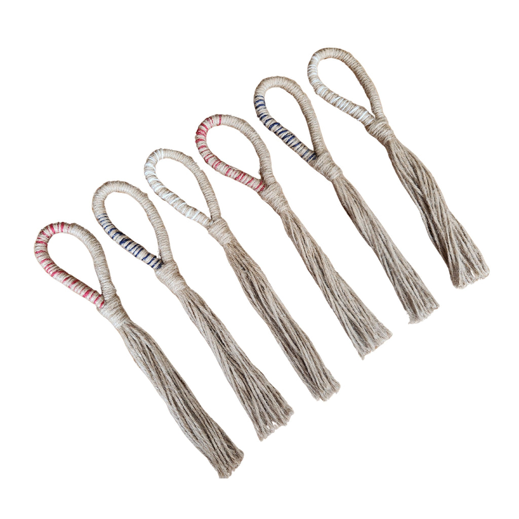 Set 6 Porta Servilletas de Yute y Lino Entrelazado - Witralun