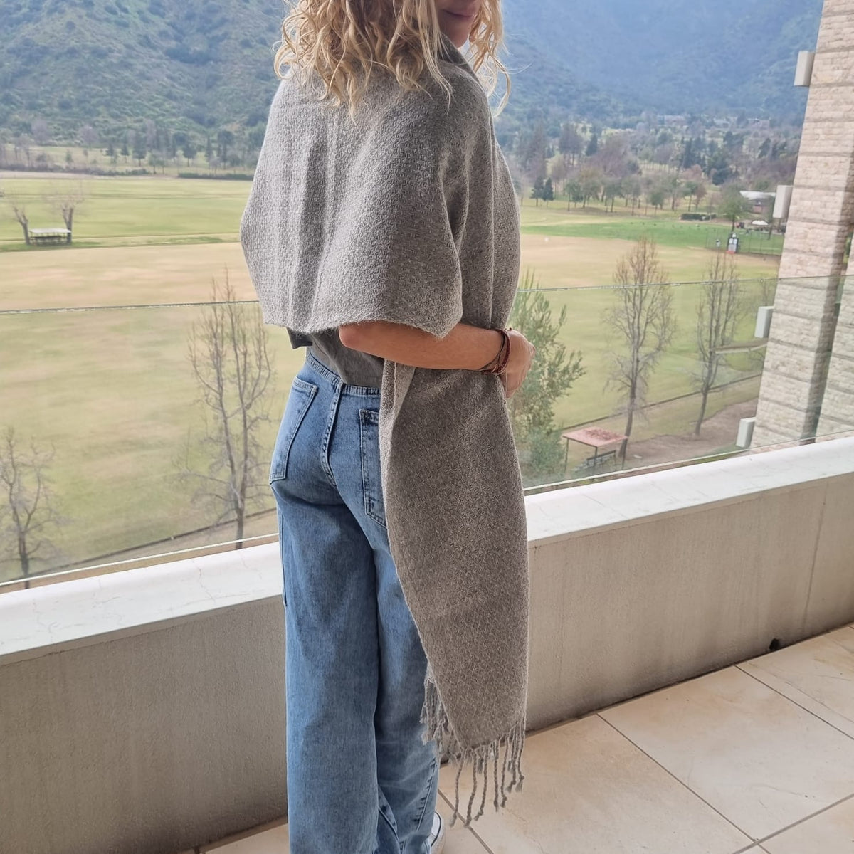 Chal de Lana de Alpaca Tejido a Mano -a pedido Witralun